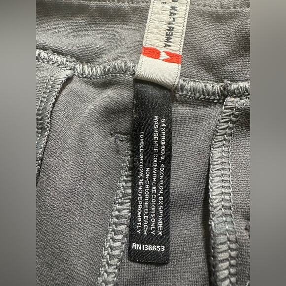 American Giant Grey Bootcut Pants Size 10 Cropped Mock Button Elastic Waist - Picture 5 of 5